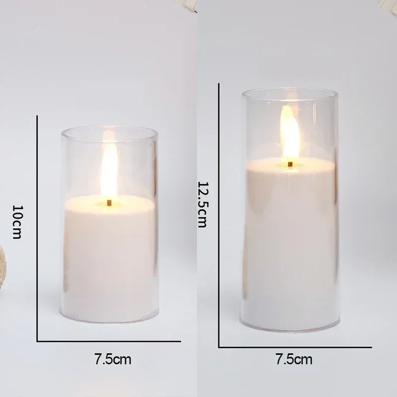 Flameless LED Pillar Candles with Remote, Set of 3, photo 8