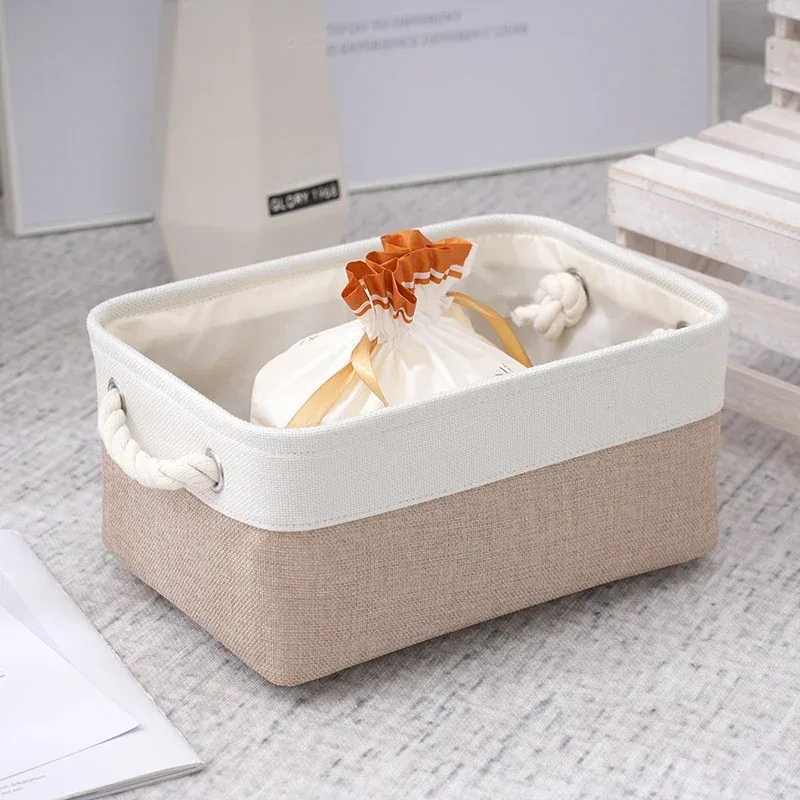 Foldable Fabric Storage Basket with Rope Handles, photo 6