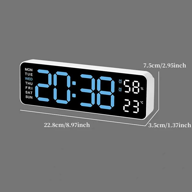 Digital Wall Clock with Day, Date and Temperature, photo 6