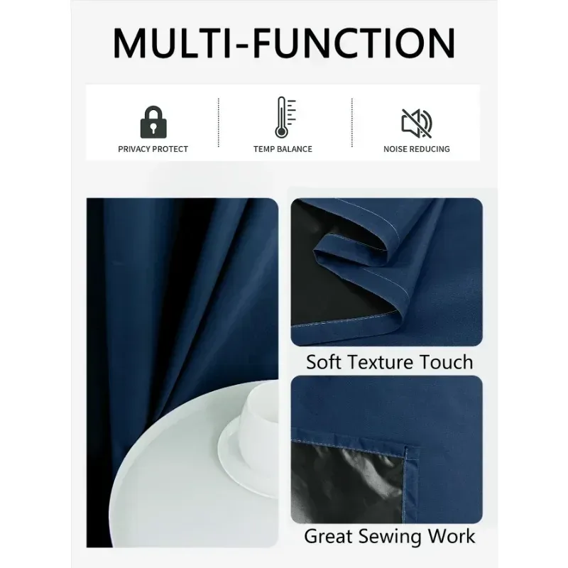 Navy Blackout Curtains with Eyelets, photo 5