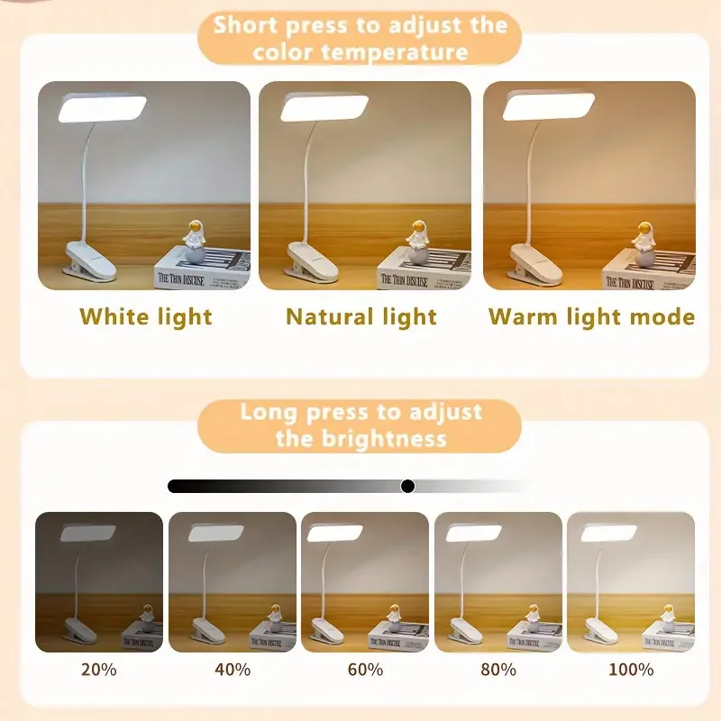 Clip-on LED Desk Lamp with Flexible Neck, photo 4