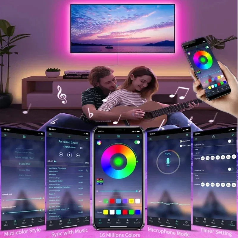 RGB LED Strip Lights with App and Remote, photo 5