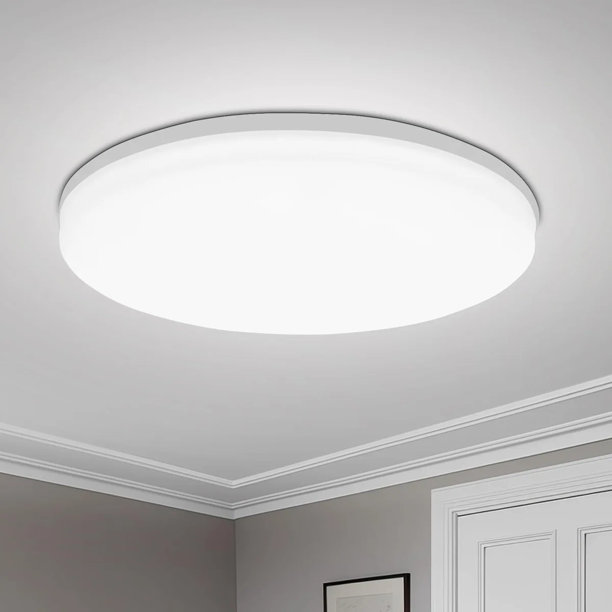 Round white slim LED ceiling light