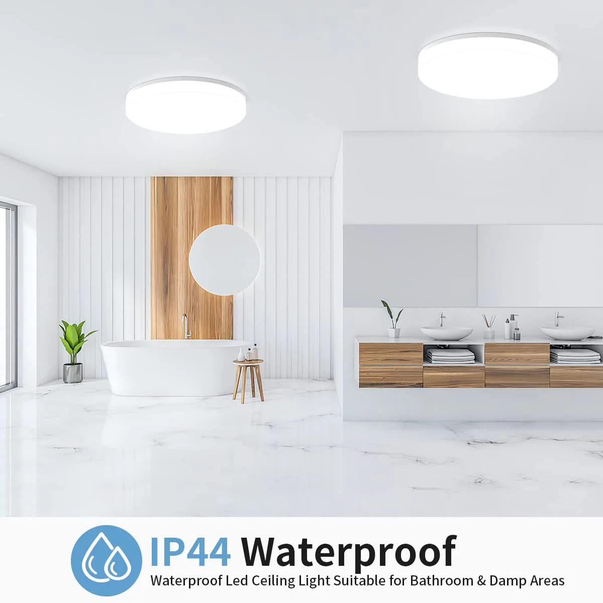 Round Slim LED Ceiling Light, IP44, photo 3