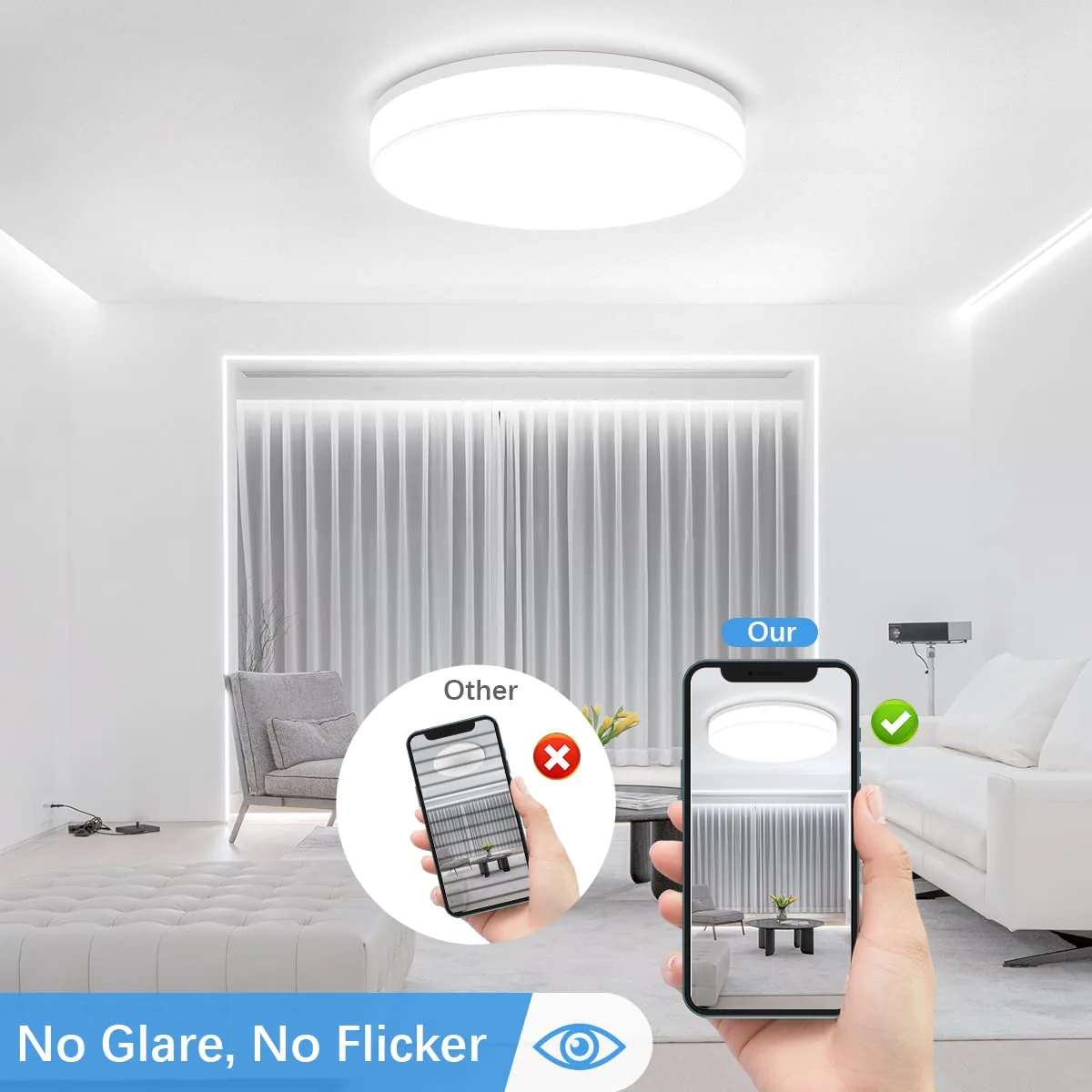 Round Slim LED Ceiling Light, IP44, photo 5