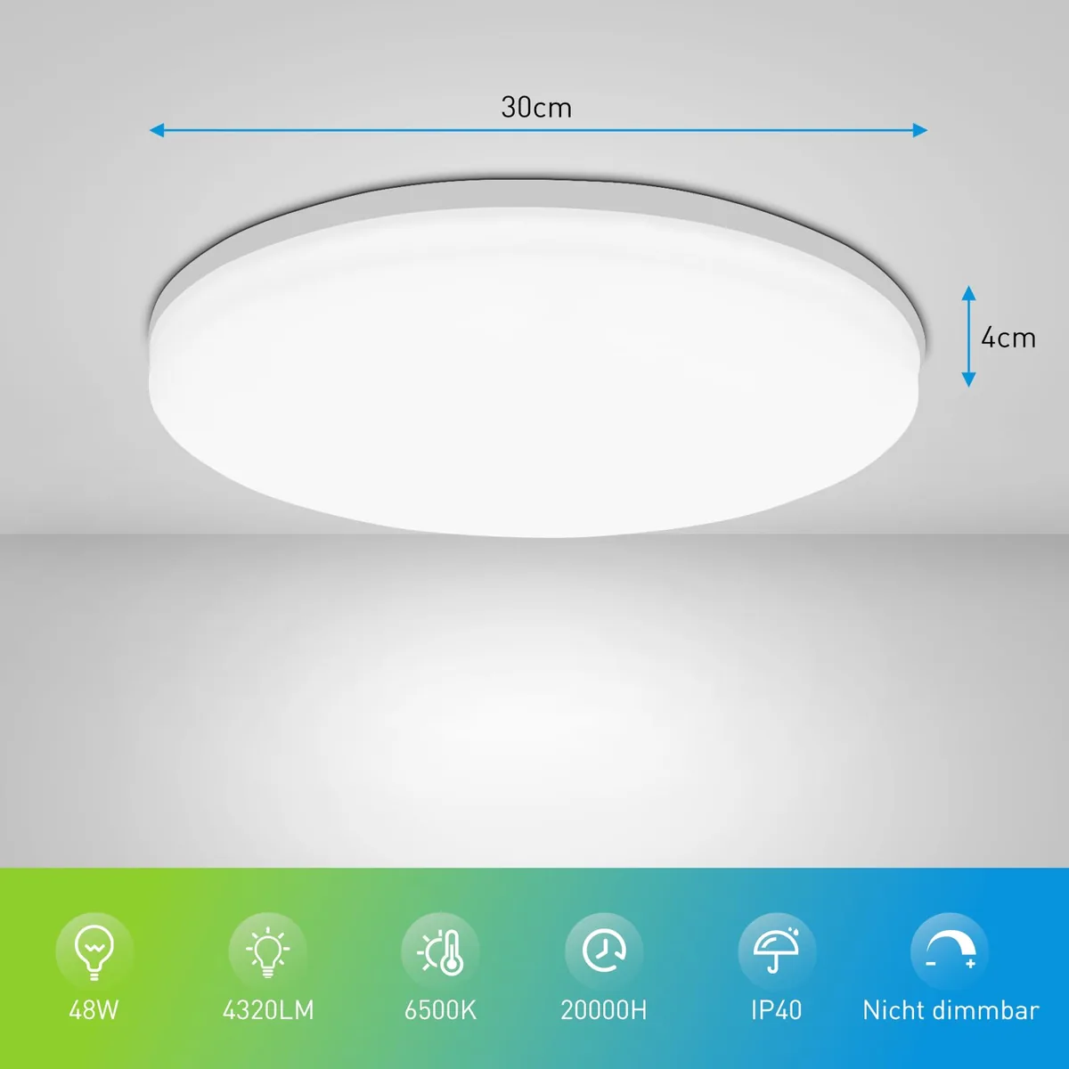 Round Slim LED Ceiling Light, IP44, photo 7