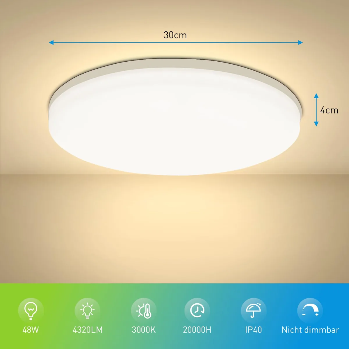Round Slim LED Ceiling Light, IP44, photo 8